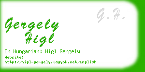 gergely higl business card